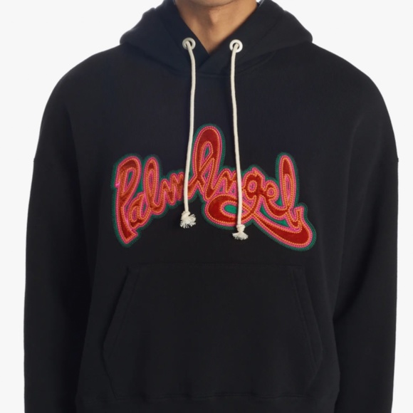 Palm Angels Logo Appliqué Cotton Hoodie - Picture 1 of 2